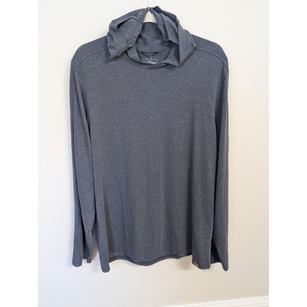 LL Bean Hoodie Men L Tall Gray Performance Slightly Fitted Everyday SunSmart UPF
